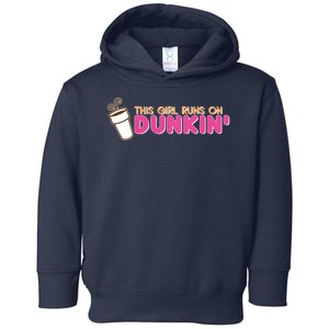 Funny This Girl Runs On Dunkin Toddler Hoodie