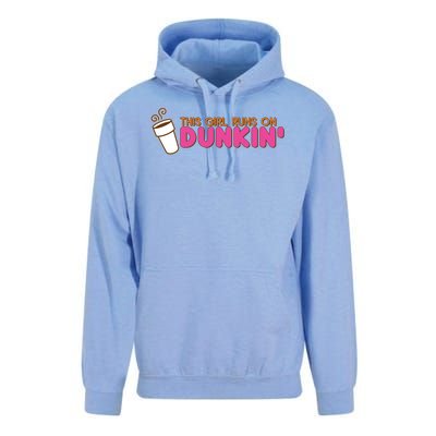 Funny This Girl Runs On Dunkin Unisex Surf Hoodie