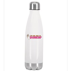 Funny This Girl Runs On Dunkin Stainless Steel Insulated Water Bottle