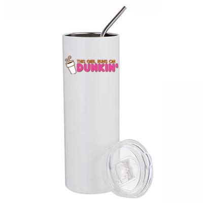 Funny This Girl Runs On Dunkin Stainless Steel Tumbler