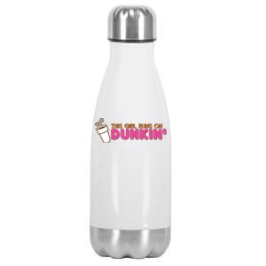 Funny This Girl Runs On Dunkin Stainless Steel Insulated Water Bottle