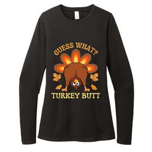 Funny Thanksgiving Guess What Turkey Butt Womens CVC Long Sleeve Shirt