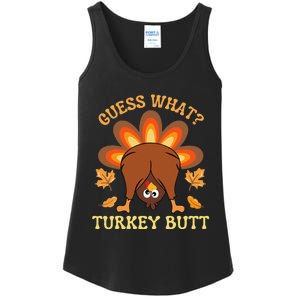 Funny Thanksgiving Guess What Turkey Butt Ladies Essential Tank