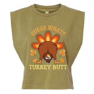 Funny Thanksgiving Guess What Turkey Butt Garment-Dyed Women's Muscle Tee