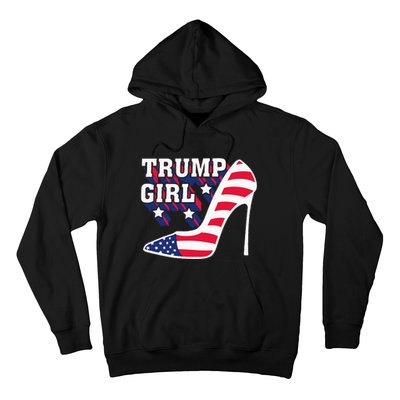 Funny Trump Girl Gift Cute High Heel American Flag Hoodie