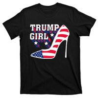 Funny Trump Girl Gift Cute High Heel American Flag T-Shirt