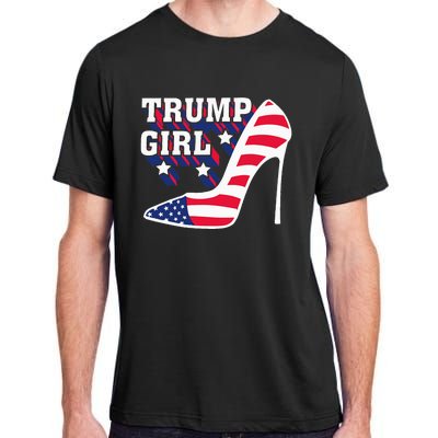 Funny Trump Girl Gift Cute High Heel American Flag Adult ChromaSoft Performance T-Shirt