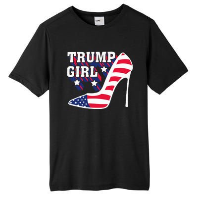 Funny Trump Girl Gift Cute High Heel American Flag Tall Fusion ChromaSoft Performance T-Shirt