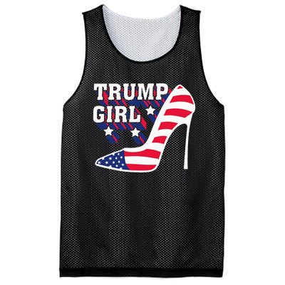 Funny Trump Girl Gift Cute High Heel American Flag Mesh Reversible Basketball Jersey Tank