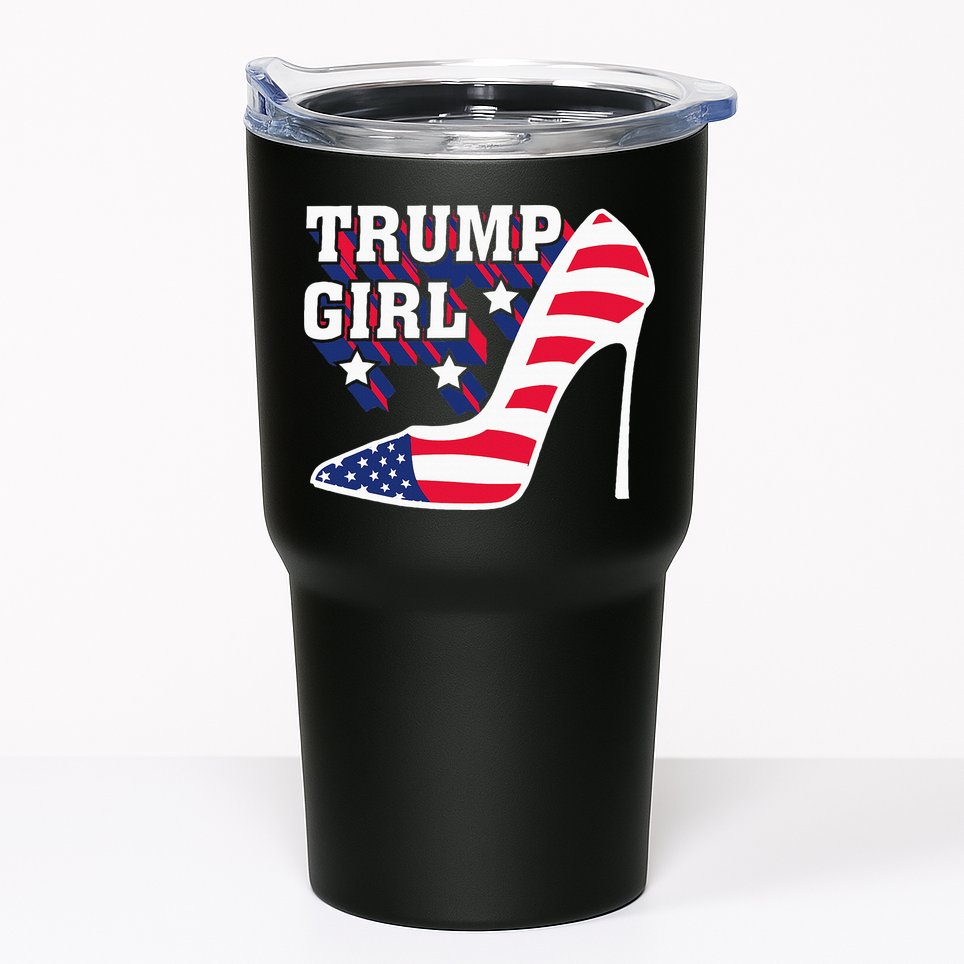 Funny Trump Girl Gift Cute High Heel American Flag Tumbler