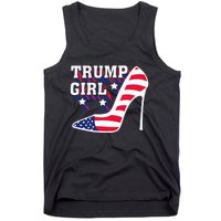 Funny Trump Girl Gift Cute High Heel American Flag Tank Top