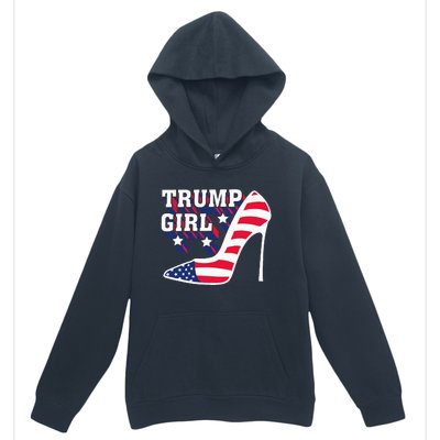 Funny Trump Girl Gift Cute High Heel American Flag Urban Pullover Hoodie