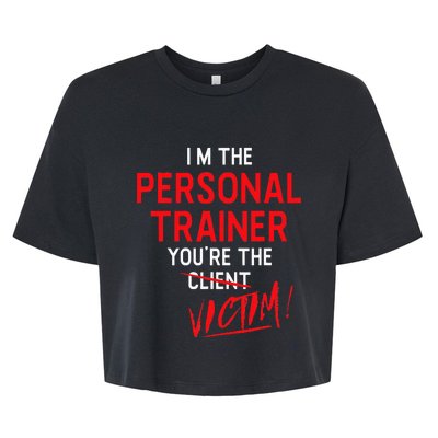 Fitness Trainer Gift Gym Workout Personal Trainer Bella+Canvas Jersey Crop Tee