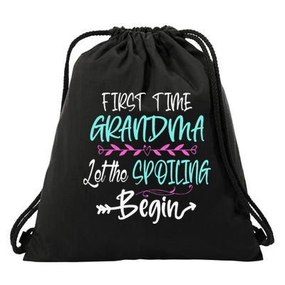 First Time Grandma Let The Spoiling Begin Mother's Day Drawstring Bag
