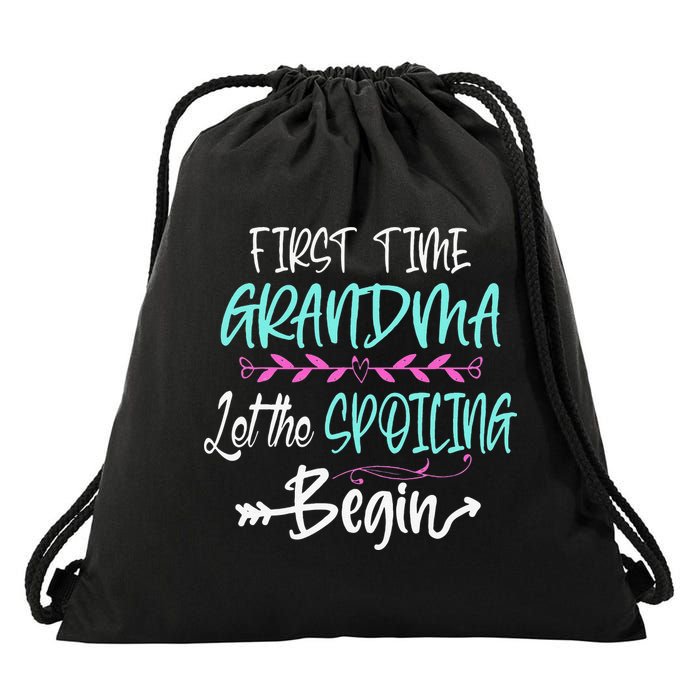 First Time Grandma Let The Spoiling Begin Mother's Day Drawstring Bag