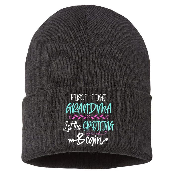 First Time Grandma Let The Spoiling Begin Mother's Day Sustainable Knit Beanie