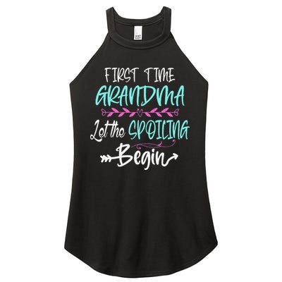 First Time Grandma Let The Spoiling Begin Mother's Day Women's Perfect Tri Rocker Tank