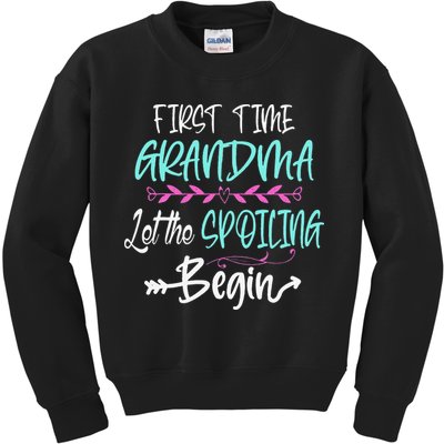 First Time Grandma Let The Spoiling Begin Mother's Day Kids Sweatshirt