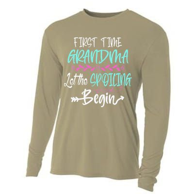 First Time Grandma Let The Spoiling Begin Mother's Day Cooling Performance Long Sleeve Crew