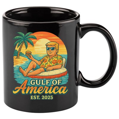 Funny Trump Gulf Of Us America Est 2025 11oz C Handle Ceramic Mug