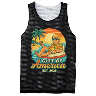 Funny Trump Gulf Of Us America Est 2025 Mesh Reversible Basketball Jersey Tank