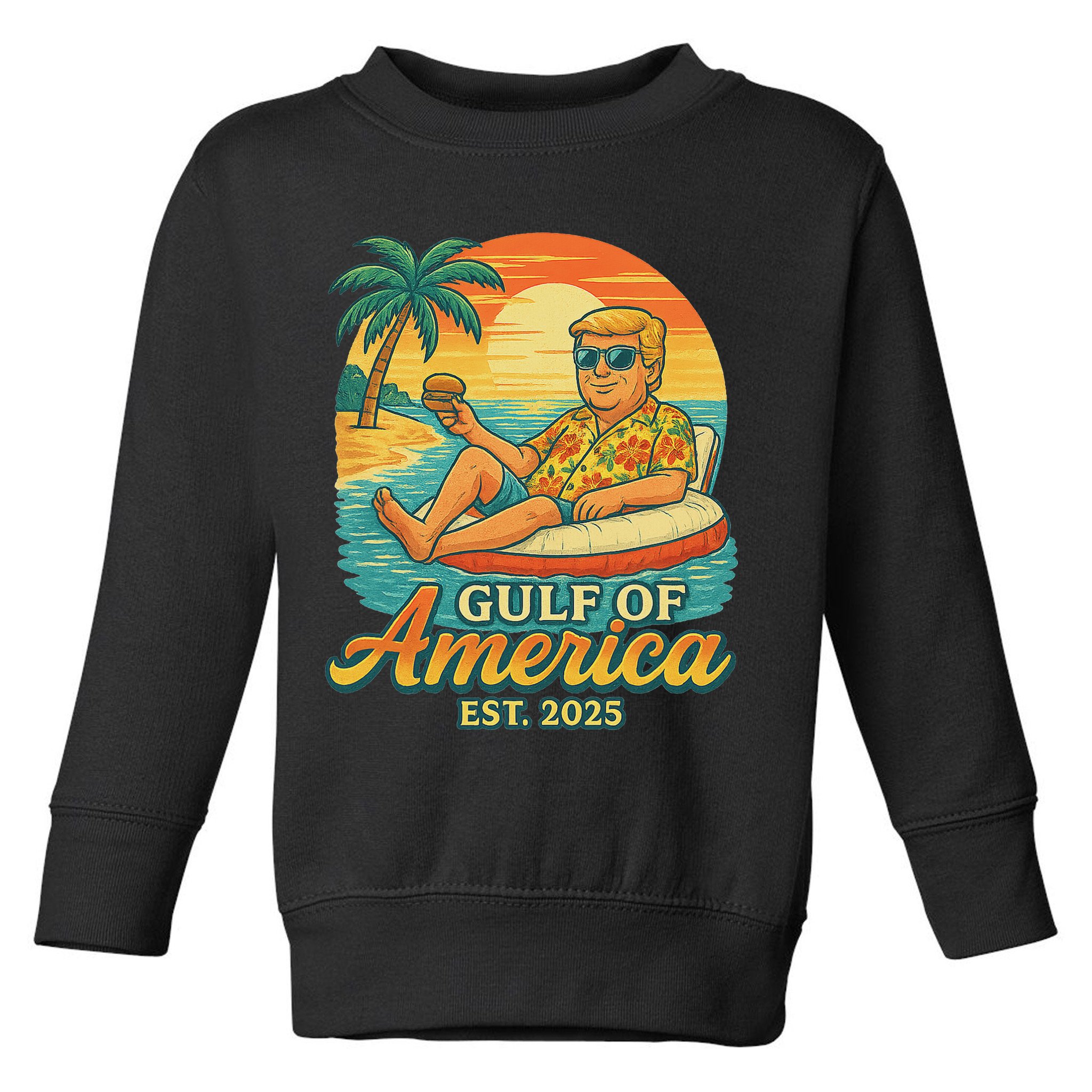 Funny Trump Gulf Of Us America Est 2025 Toddler Sweatshirt