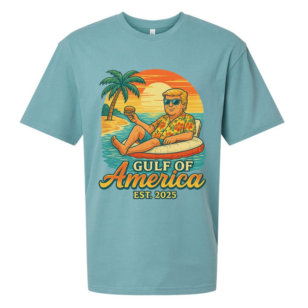 Funny Trump Gulf Of Us America Est 2025 Sueded Cloud Jersey T-Shirt