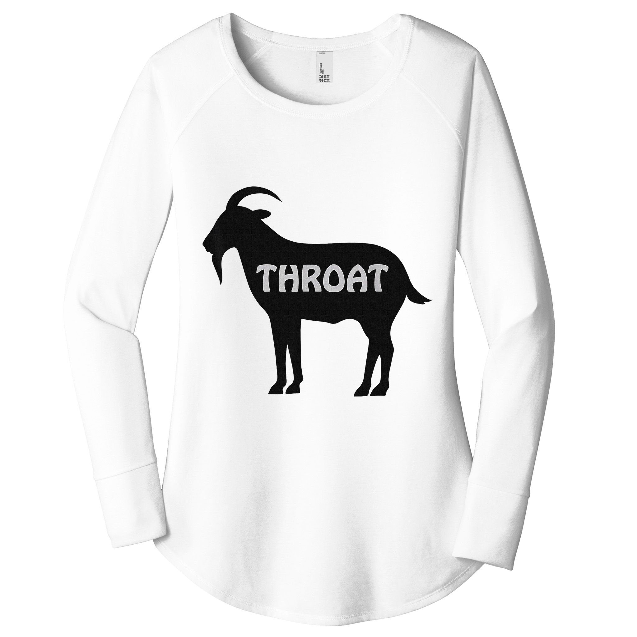 Funny Throat Goat Adult Humor Sarcastic Outfit Women's Perfect Tri Tunic Long Sleeve Shirt
