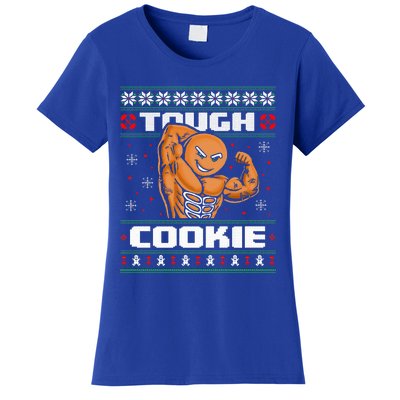 Funny Tough Gingerbread Cookie Ugly Christmas Sweater Gym Women's T-Shirt