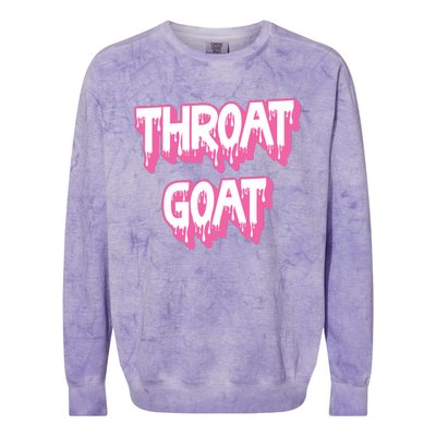 Funny Throat Goat Adult Humor Sarcastic Outfit Colorblast Crewneck Sweatshirt