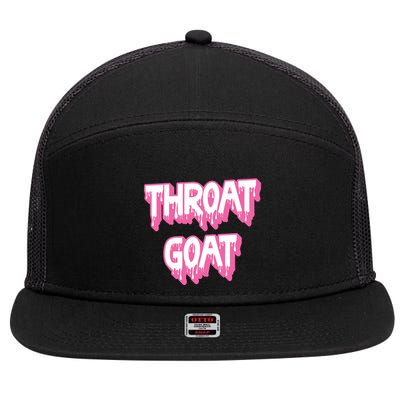 Funny Throat Goat Adult Humor Sarcastic Outfit 7 Panel Mesh Trucker Snapback Hat