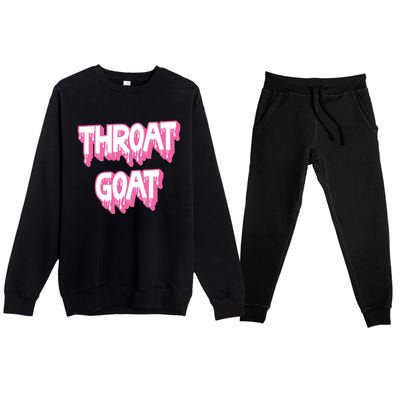 Funny Throat Goat Adult Humor Sarcastic Outfit Premium Crewneck Sweatsuit Set