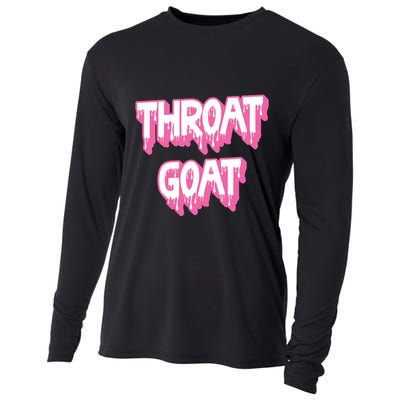 Funny Throat Goat Adult Humor Sarcastic Outfit Cooling Performance Long Sleeve Crew