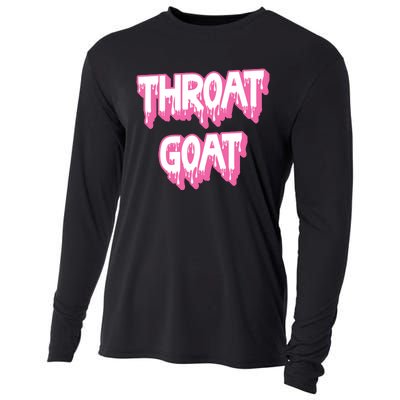 Funny Throat Goat Adult Humor Sarcastic Outfit Cooling Performance Long Sleeve Crew