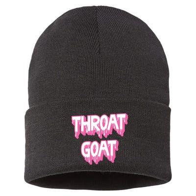 Funny Throat Goat Adult Humor Sarcastic Outfit Sustainable Knit Beanie