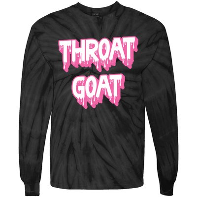 Funny Throat Goat Adult Humor Sarcastic Outfit Tie-Dye Long Sleeve Shirt