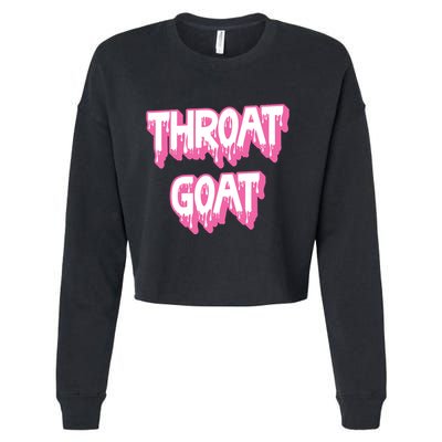 Funny Throat Goat Adult Humor Sarcastic Outfit Cropped Pullover Crew