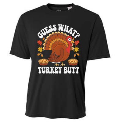 Funny Thanksgiving Guess What Turkey Butt Cooling Performance Crew T-Shirt