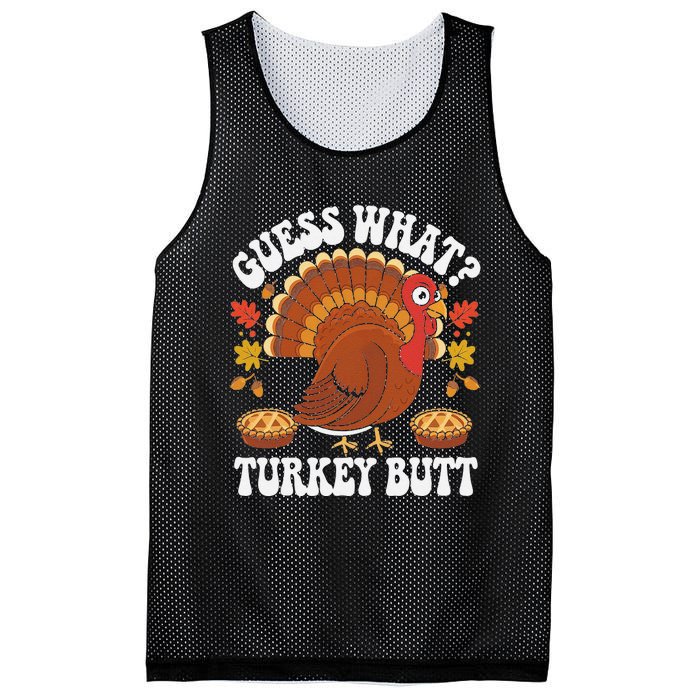 Funny Thanksgiving Guess What Turkey Butt Mesh Reversible Basketball Jersey Tank