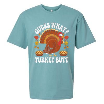 Funny Thanksgiving Guess What Turkey Butt Sueded Cloud Jersey T-Shirt