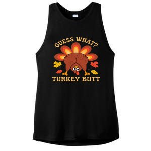 Funny Thanksgiving Guess What Turkey Butt Ladies PosiCharge Tri-Blend Wicking Tank