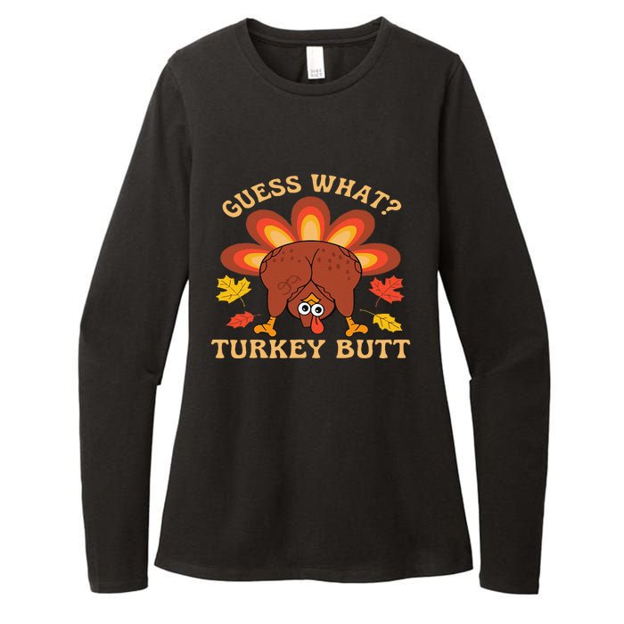 Funny Thanksgiving Guess What Turkey Butt Womens CVC Long Sleeve Shirt