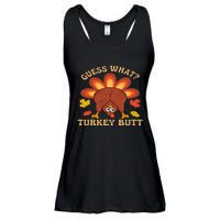 Funny Thanksgiving Guess What Turkey Butt Ladies Essential Flowy Tank