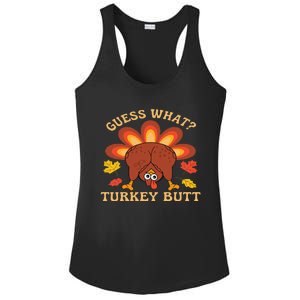 Funny Thanksgiving Guess What Turkey Butt Ladies PosiCharge Competitor Racerback Tank