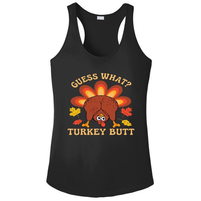 Funny Thanksgiving Guess What Turkey Butt Ladies PosiCharge Competitor Racerback Tank