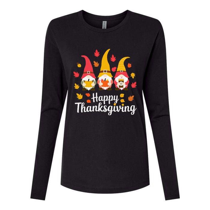 Funny Thanksgiving Gifts For Fall Gnome Gnomies Lover Womens Cotton Relaxed Long Sleeve T-Shirt