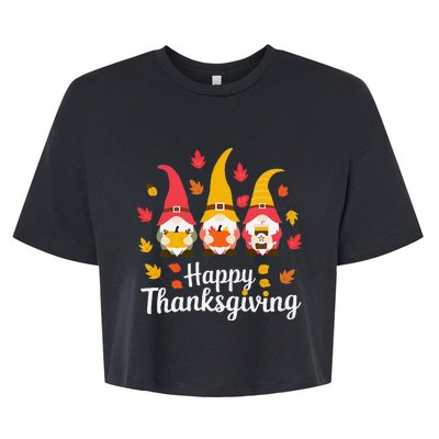 Funny Thanksgiving Gifts For Fall Gnome Gnomies Lover Bella+Canvas Jersey Crop Tee