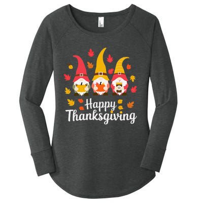 Funny Thanksgiving Gifts For Fall Gnome Gnomies Lover Women's Perfect Tri Tunic Long Sleeve Shirt