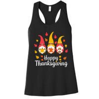 Funny Thanksgiving Gifts For Fall Gnome Gnomies Lover Women's Racerback Tank