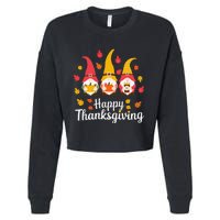 Funny Thanksgiving Gifts For Fall Gnome Gnomies Lover Cropped Pullover Crew